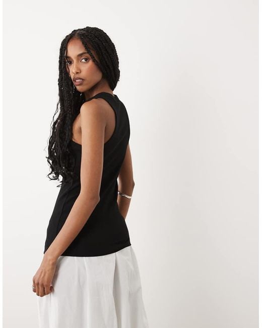 ARKET Black Ribbed Vest