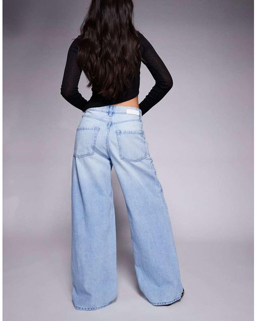 River Island Blue baggy Wide Leg Jeans