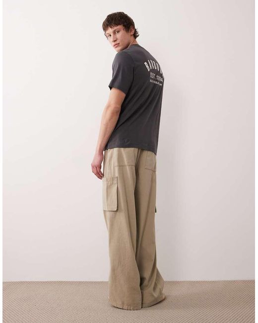 Barbour Gray Packling Relaxed Graphic Logo T-shirt With Back Print for men