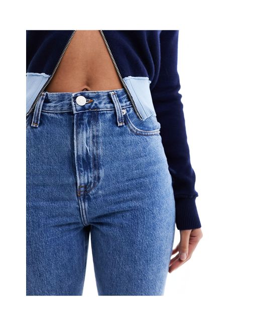 Julie - jeans dritti a vita super alta lavaggio medio di Tommy Hilfiger in Blue