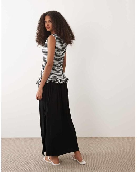 ASOS Black Sleeveless With Dropped Waist Maxi Dress