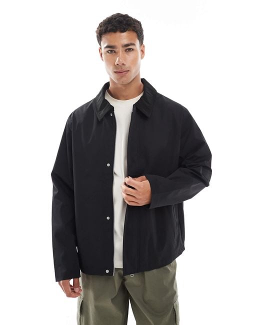 Jack & Jones Men's Blue Harrington Jacket With Cord Collar