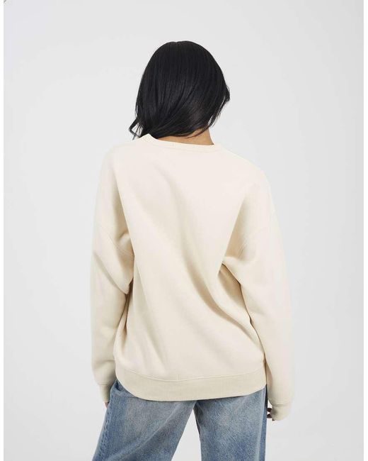 Brave Soul Natural Crew Neck Graphic Print Sweatshirt