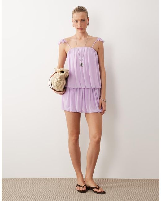 ASOS Purple Bubble Hem Mini Dress