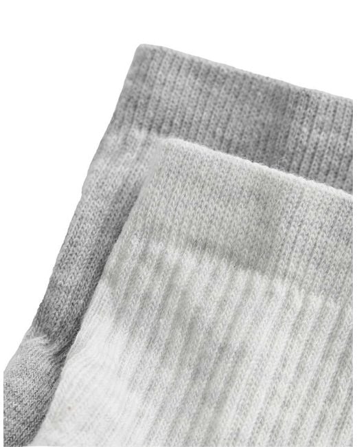 Oysho White 2 Pairs Of Padded Cotton Quarter Yoga And Pilates Socks