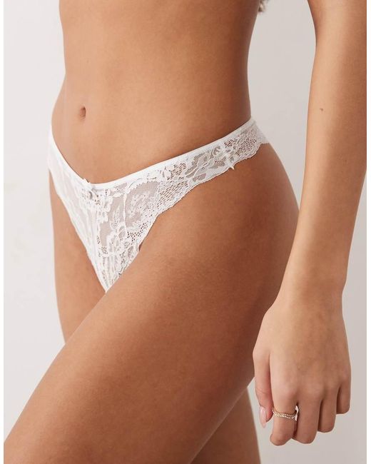 Boux Avenue White Mollie Lace Thong