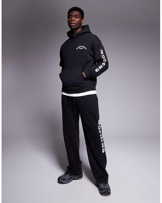 Good For Nothing Blue Space Dye Hoodie With Sleeve And Back Print for men