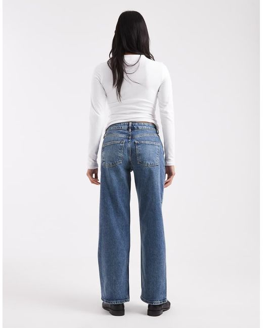 ASOS Blue Asos Design Petite Comfort Stretch Straight Leg Jean