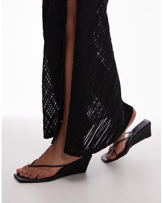 ASOS White Textured Fishtail Skirt With Side Split