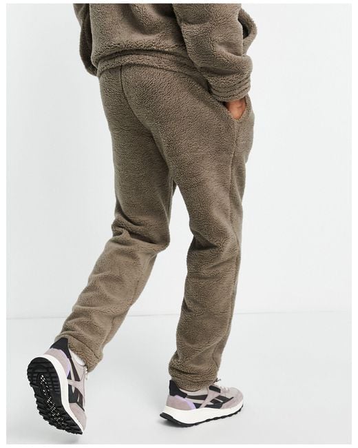 Reebok Sherpa joggers in Gray for Men | Lyst