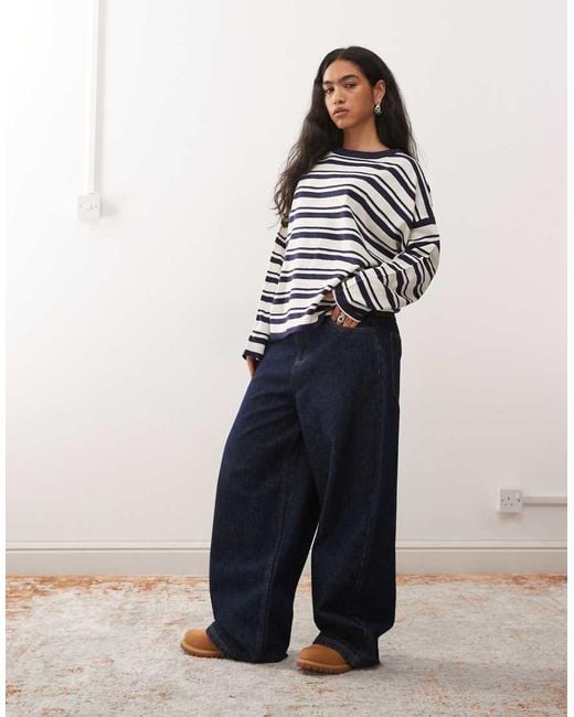 Collusion Blue Stripe Crew Jumper