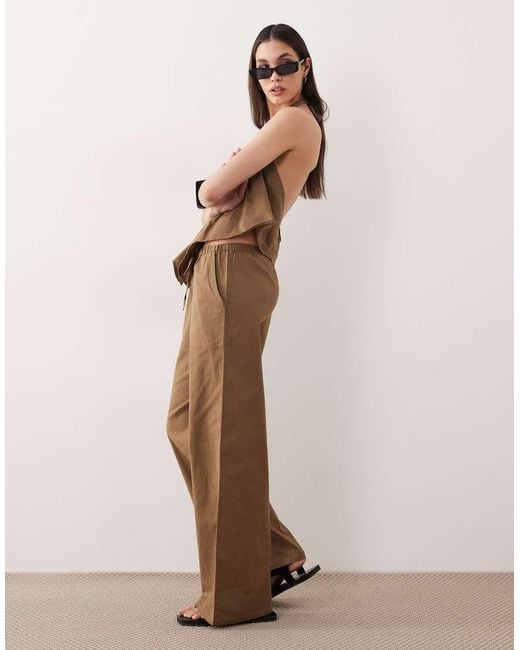 esmé studios Natural Esmee Tie Front Beach Pants