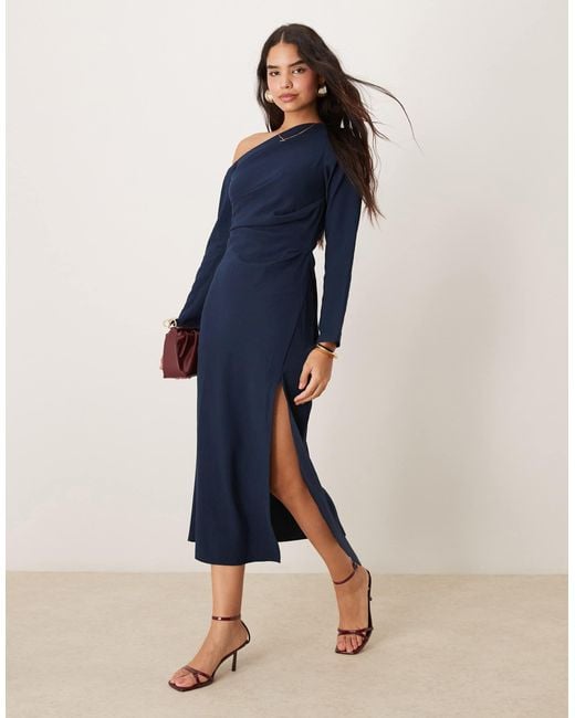 Nobody's Child Blue Katty Off Shoulder Midaxi Dress With Split