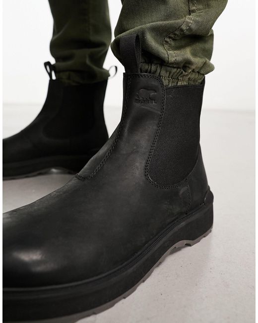 Sorel Black Hi-line Chelsea Boots for men