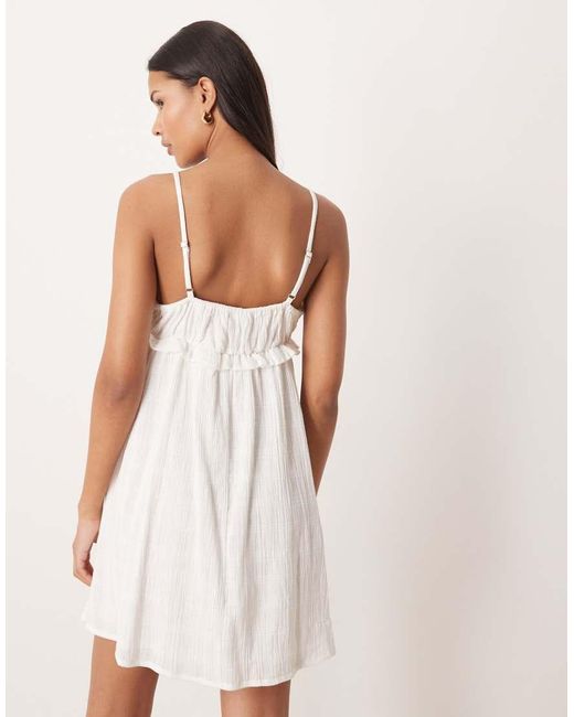 esmé studios White Esmee Tie Front Strappy Mini Beach Dress
