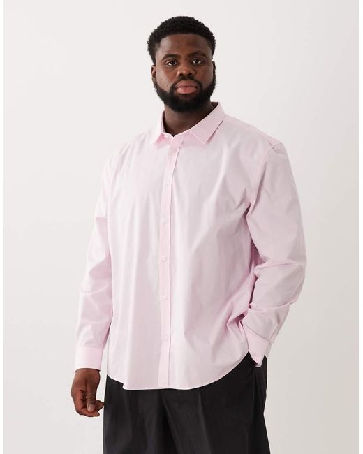 ASOS Pink Regular Fit Smart Poplin Shirt for men