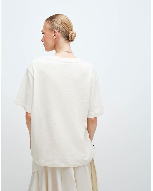 ASOS Natural – strukturiertes oversize-t-shirt aus jersey