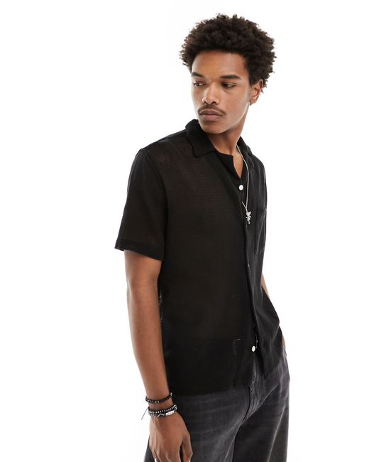 Camisa negra AllSaints de hombre de color Black