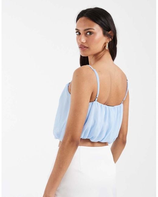 ASOS Blue Chiffon Bubble Cami Top