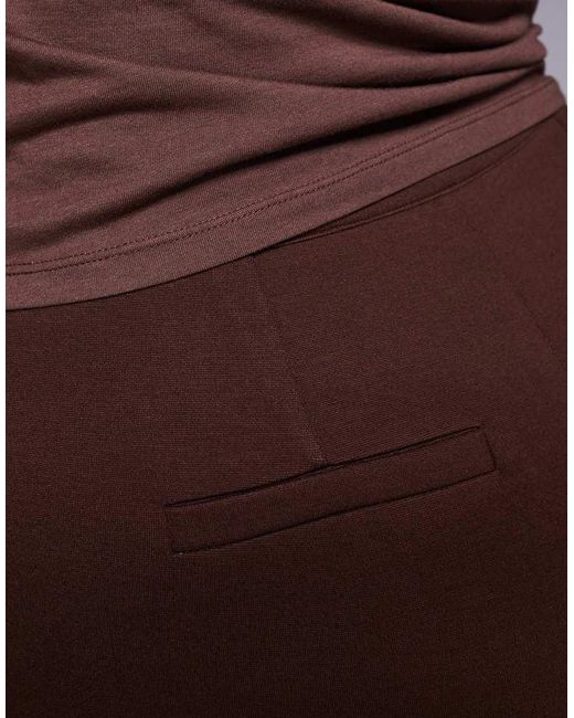 ASOS Brown Ponte Seamed Hot Pant Shorts