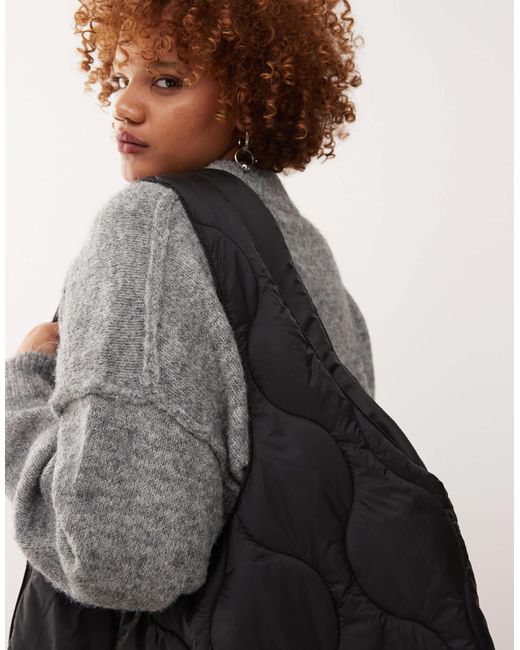 Weekday Black Quilted Tote Bag
