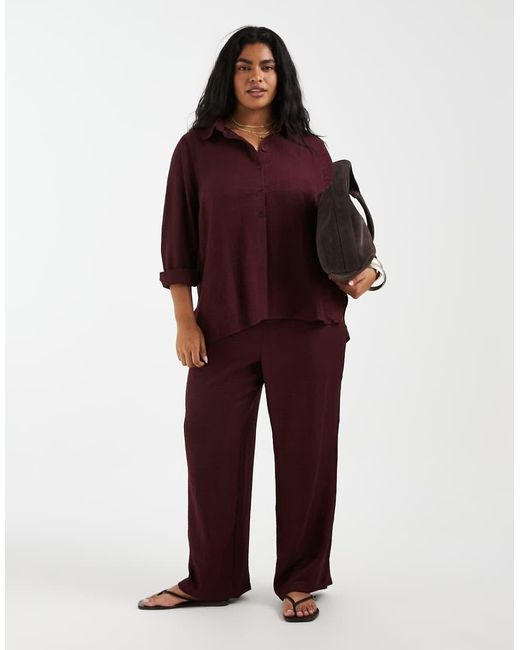 ONLY Red Textu Long Sleeve Shirt
