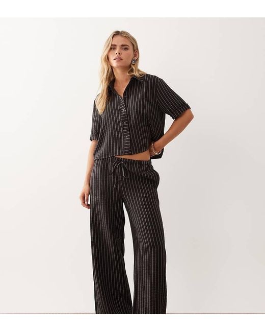 JDY Petite Black Wide Leg Trousers Co-ord