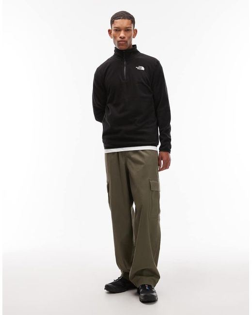 The North Face Black Glacier 100 1/4 Zip Fleece for men