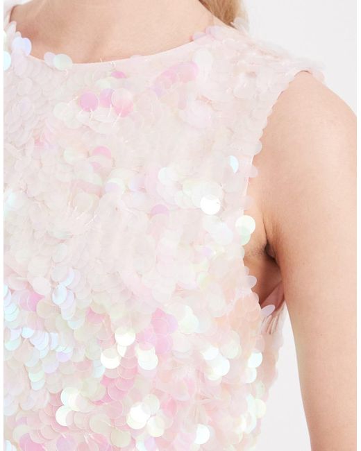 Miss Selfridge White Premium Sequin Shift Dress