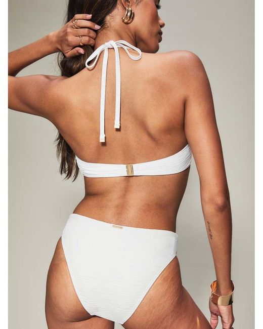 KBX White Knickerbox Bridal Crinkle Texture Non-Wired Bikini Top
