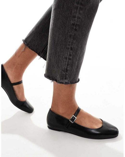 New Look Black Flat Ballet Mary Janes