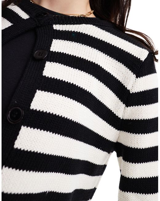 ASOS Black Knitted Stripe Cardigan