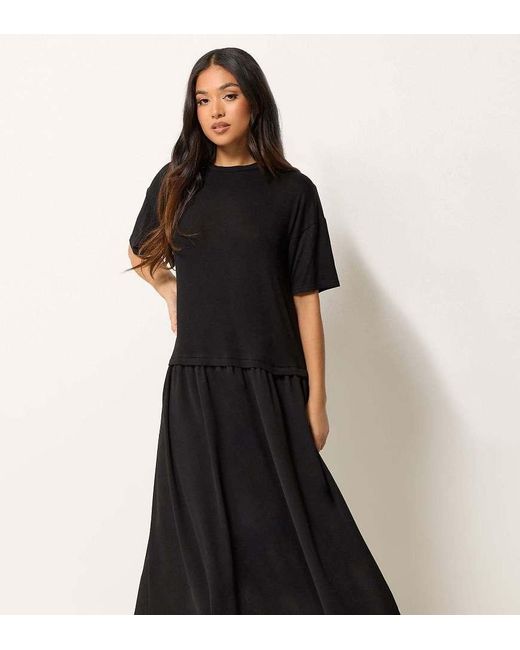 PixieGirl Black Petite Drop Waist Maxi Dress