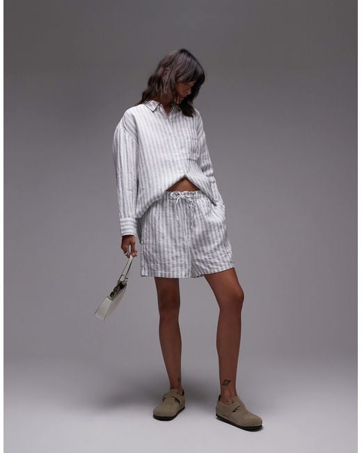 Tommy Hilfiger Gray – pure – shorts aus leinenmix