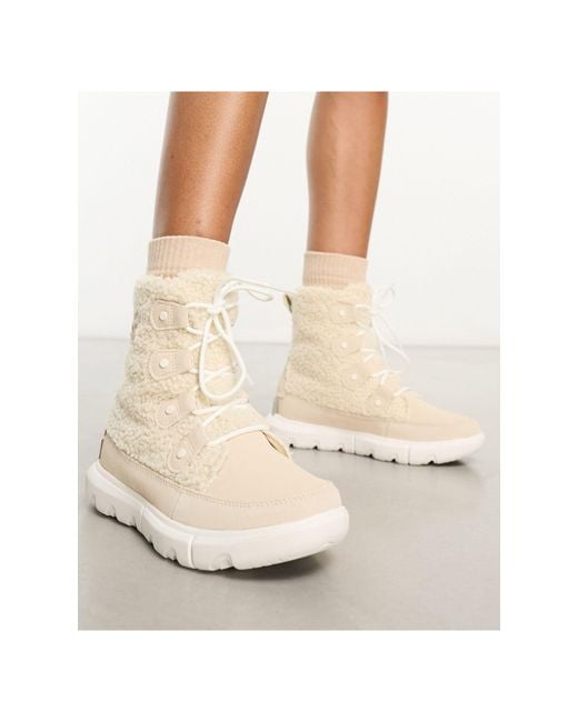 Sorel Natural Explorer Next Joan Pull-tab Suede Ankle Boots