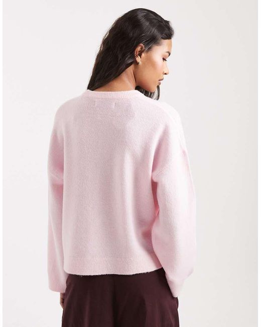 ONLY Pink Round Neck Boxy Jumper