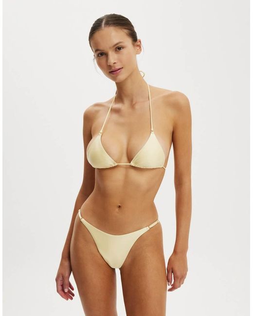 Cotton On Natural Micro String Triangle Bikini Top