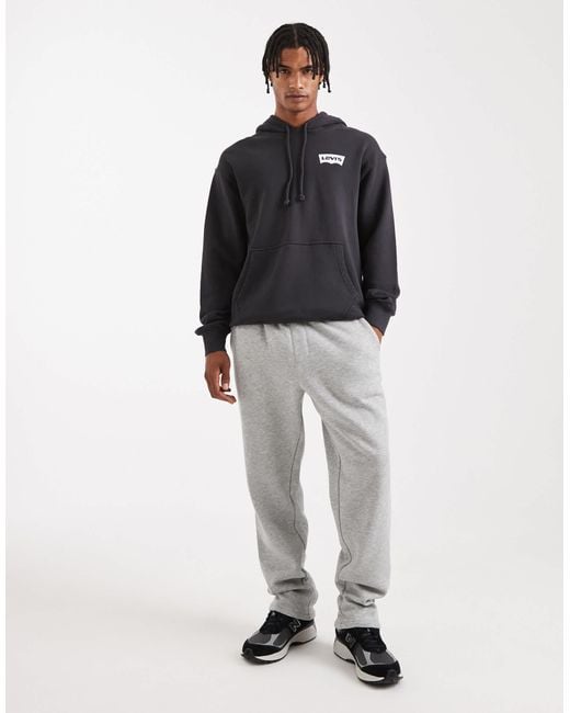 Levi's Gray Sky High Back Print Relaxed Fit Hoodie for men