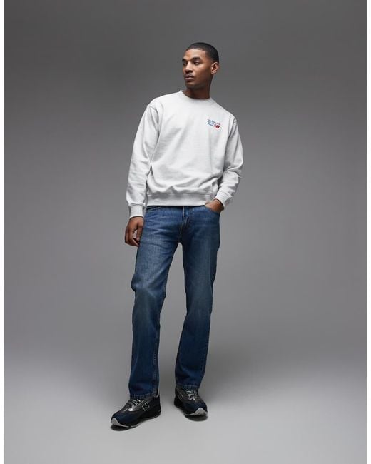 New Balance Gray Athletics Premium Logo Sweatshirt for men