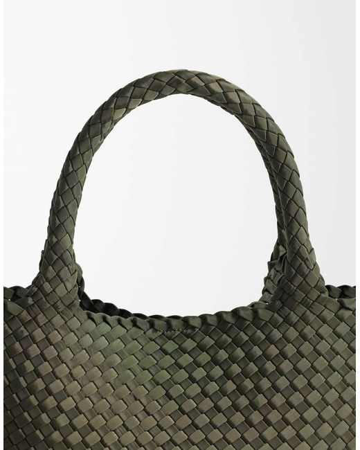 ASOS Green Satin Weave Jumbo Tote Bag