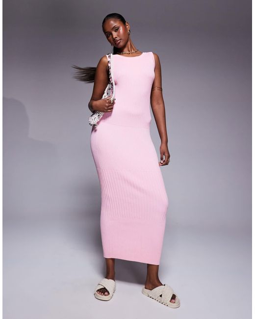 ASOS Pink – gestricktes midaxi-kleid