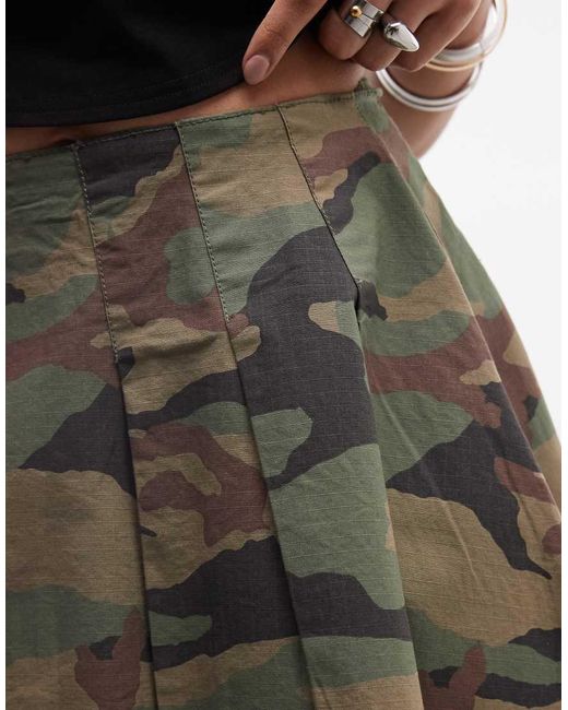 Courtside Green Pleated Mini Skirt