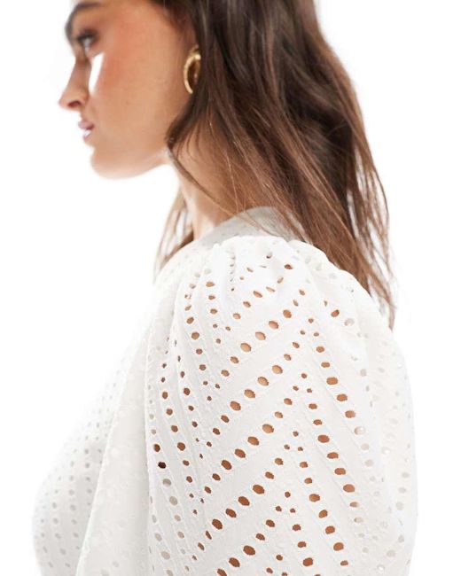 Jdy White Broderie Mini Dress
