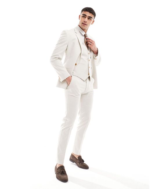 ASOS White Slim Suit Waistcoat for men