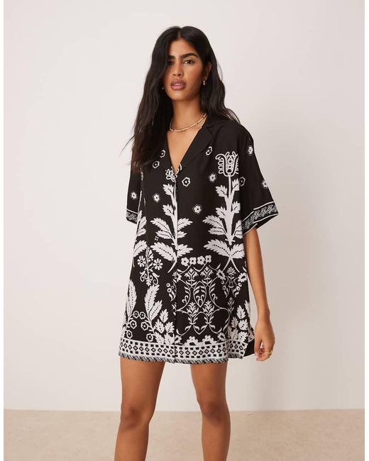ASOS Bowling Overhemdjurk in het Multicolor