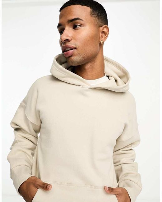 Sudadera Beis Extragrande Con Capucha De Punto Liso Grueso De -Beis Neutro Only & Sons de hombre de color Natural
