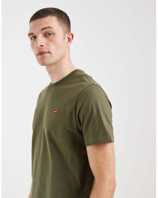 Levi's Green Original Small Batwing Logo T-shirt for men