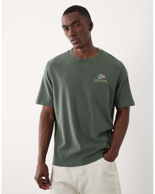 Abercrombie & Fitch Green Botanical Back Graphic T-shirt for men