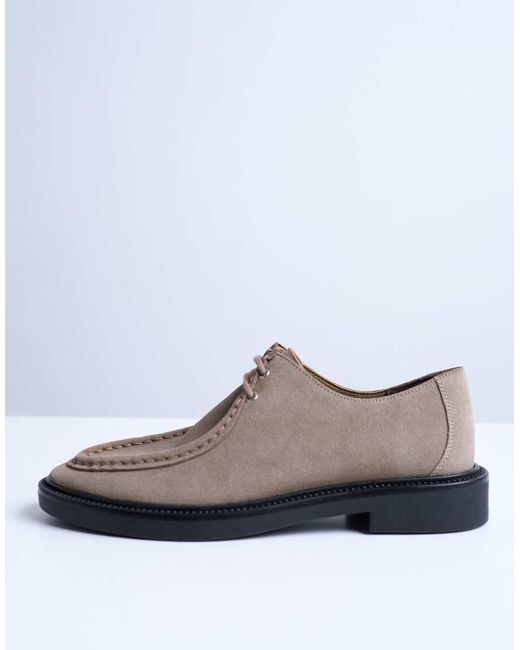 TOPSHOP Brown Banks Real Suede Leather Lace Up Shoe