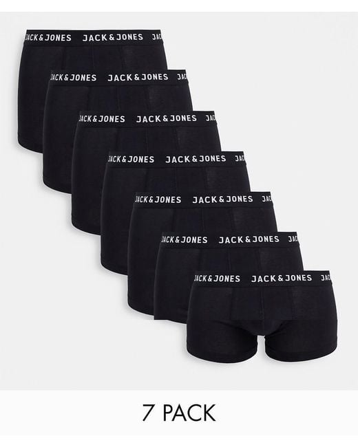 Jack & Jones Black 7 Pack Trunks for men